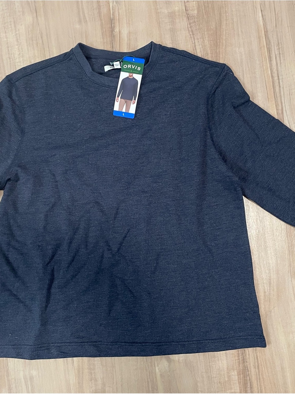 Orvis Men's Dark Navy Long-Sleeve Crewneck Shirt